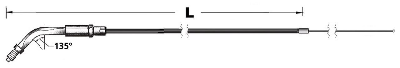 Throttle cable S&S SU BT81 LN=45" 135°