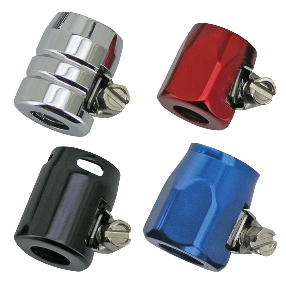 GZP 6Pck Hex hose end 1/4"+5/16"ID Red