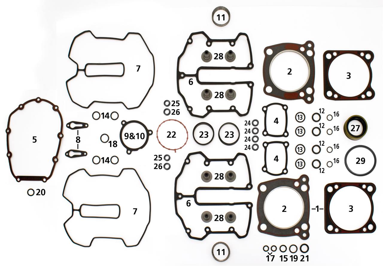 Valve stem seals ME17-up Viton, set/8