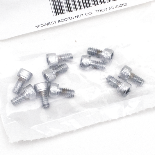 10pck Chrome allen screws 10-24x3/8"
