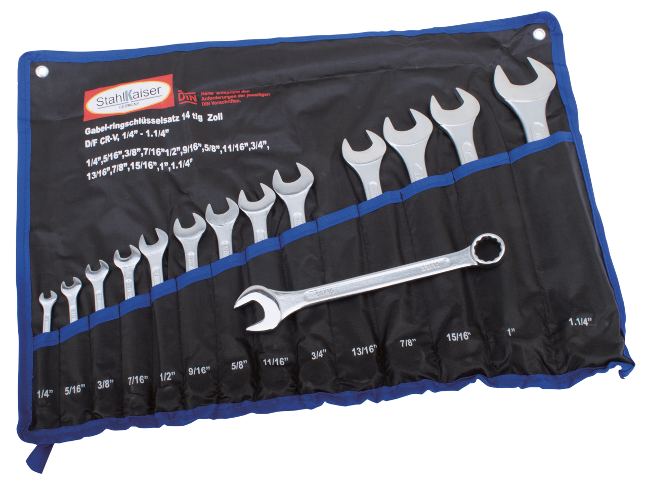 14Pc Combination spanner set 1/4"-1-1/4"
