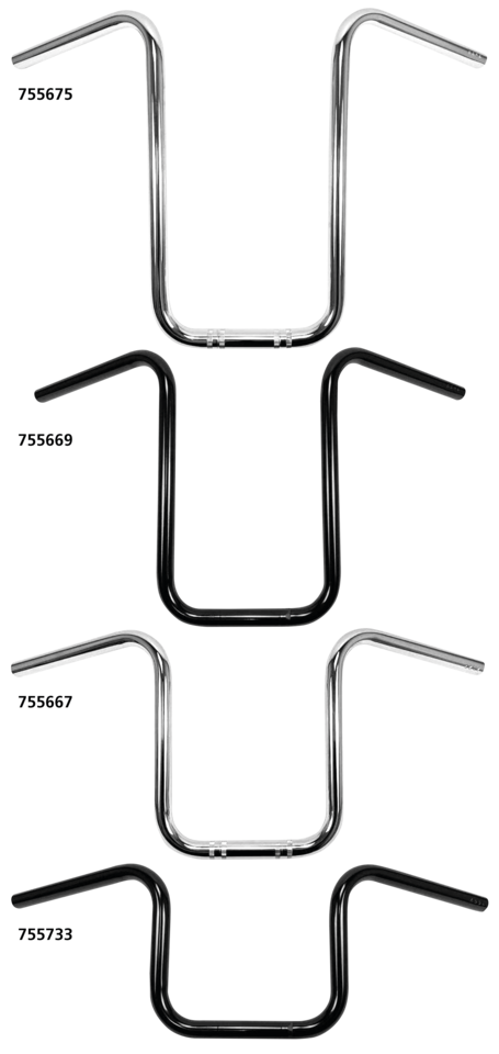 1" Handlebars Narrow Ape Hanger 9" BLK