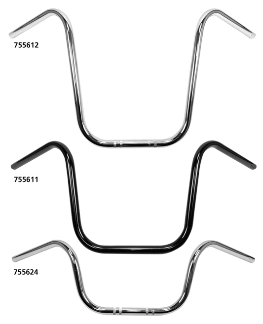 7/8" Handlebar ApeHanger 9" BLK no dimpl