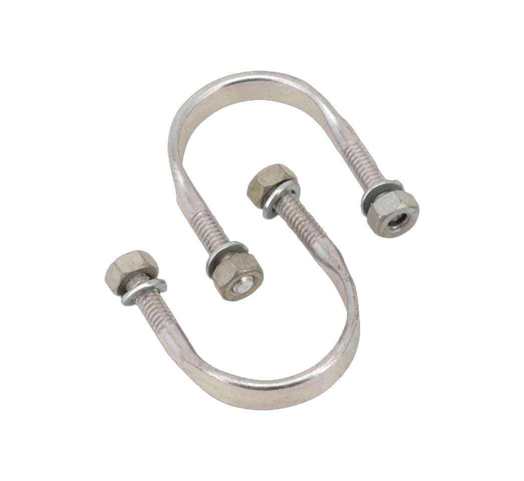 U-bolt, sparkcoil with nuts, white plate