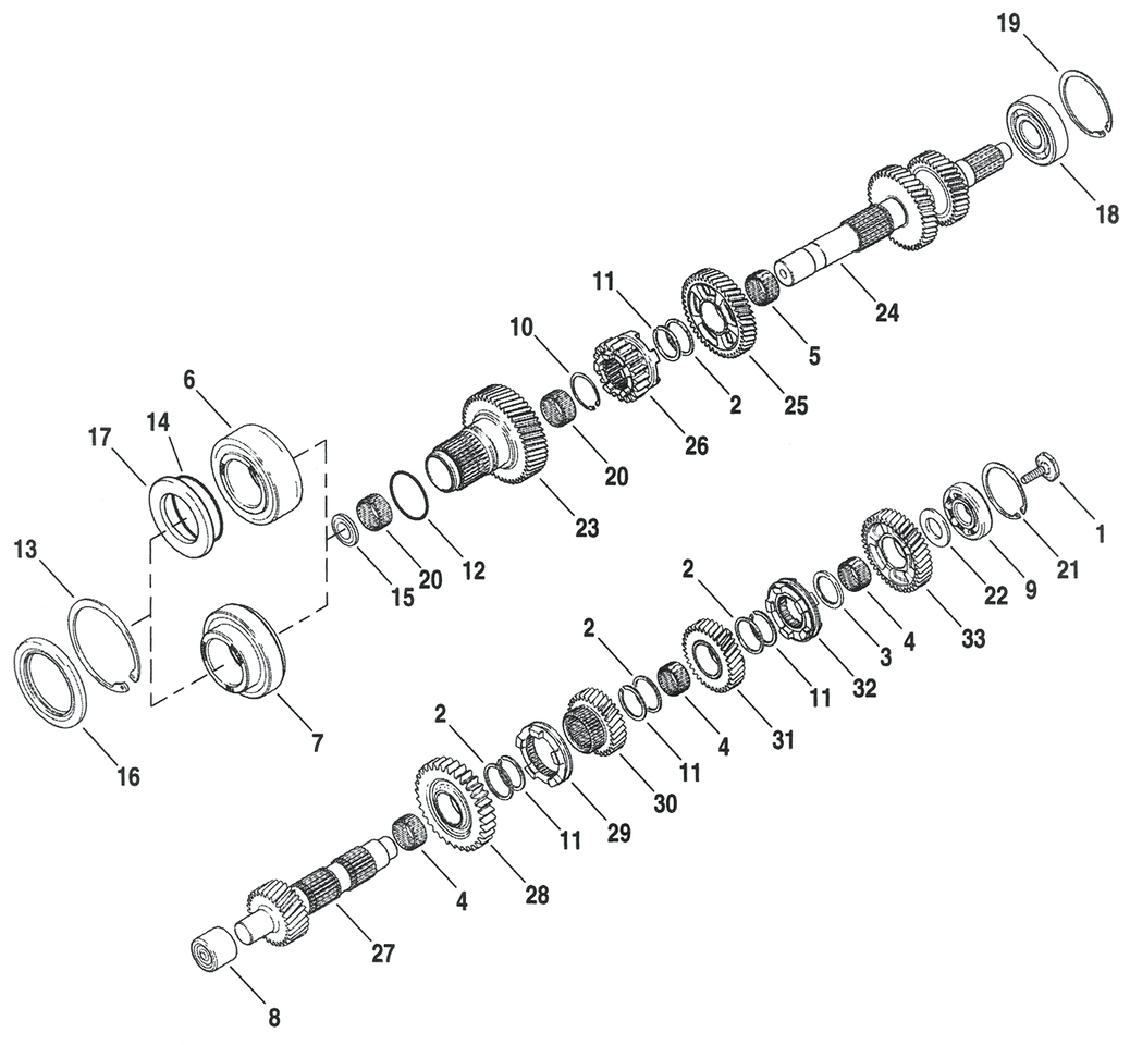 5pck SPACER, TRANSMISSION XL06-UP