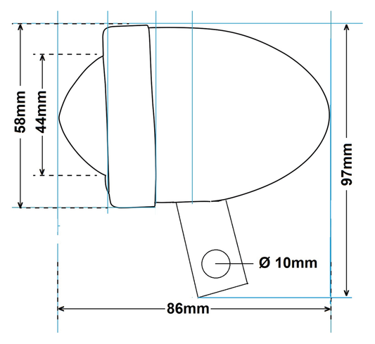 GZP Bullet light red with bracket left s