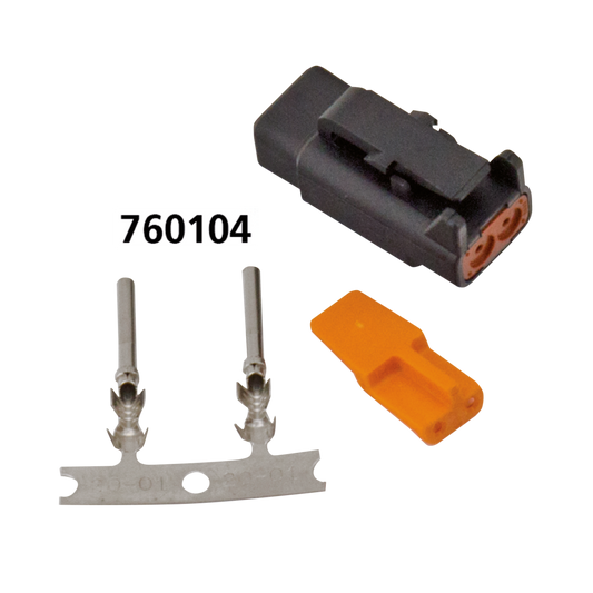 DTM 2-Pos Blk Plug w/ Terminals & Wedge