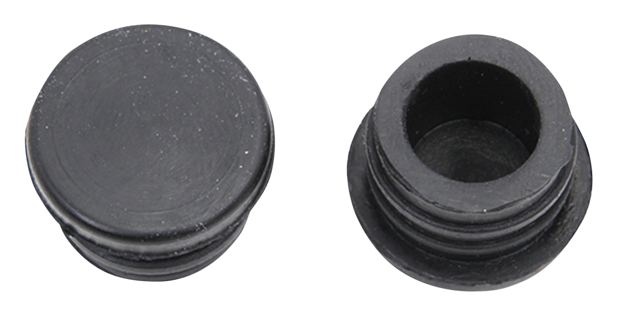 Black plastic tube plug, 1", pair