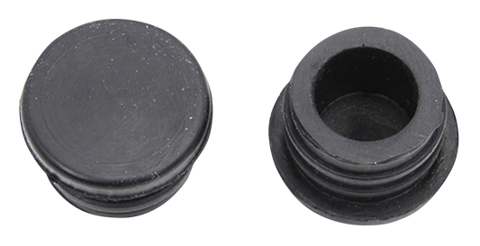 Black plastic tube plug, 1", pair