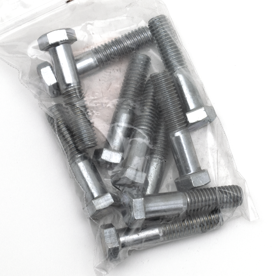 10pck hex bolt 3/8-16x1-3/4" UNC zinc