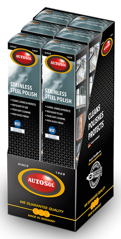 6pck Autosol Stainless Steel Polish 75ml
