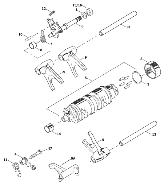 SHIFTER FORK ASSEMBLY XL02-05 Buell02-09