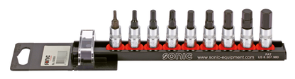 1/4" Socketbitset Hex metric 9Pc on rail