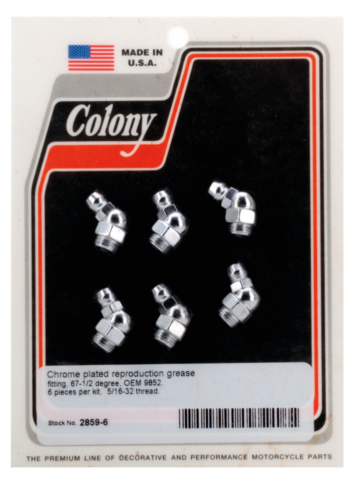 6-pck Colony Grease Fitting OEM 9852, ch