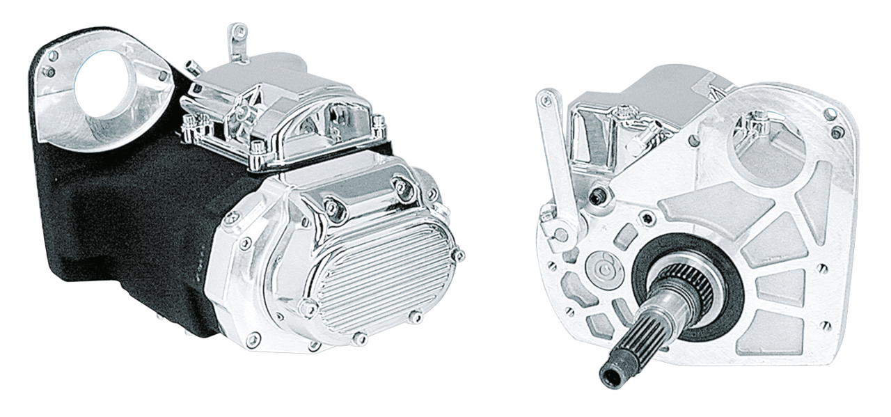 25mm offset 6-Sp tranny Softail blk/chr