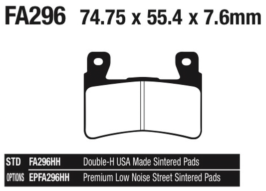 EBC-EPFA XR08-13 F*ST15-UP FR brake pads