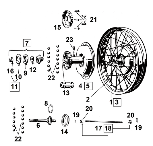Front Axle Sleeve with Cones/Nut WL30-52