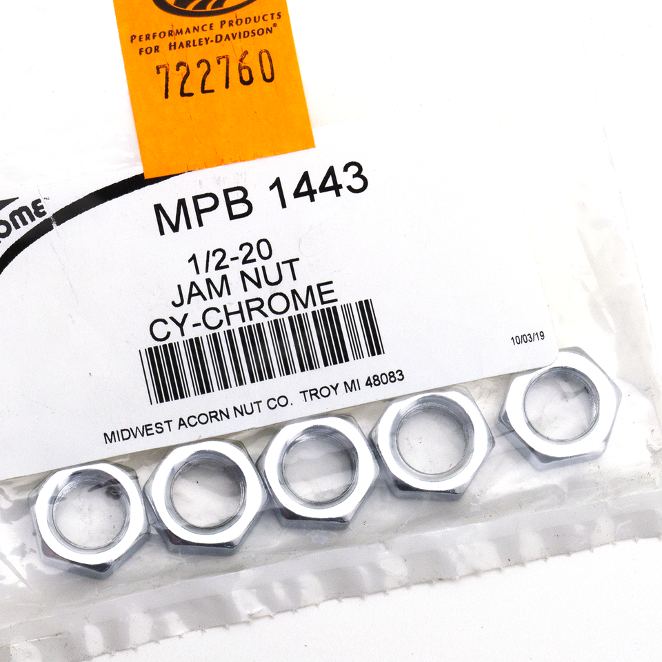 5Pck Jam Nut 1/2-20, UNF