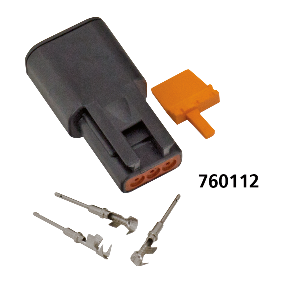 DTM 3-Pos Recept w/ Terminals & Wedge