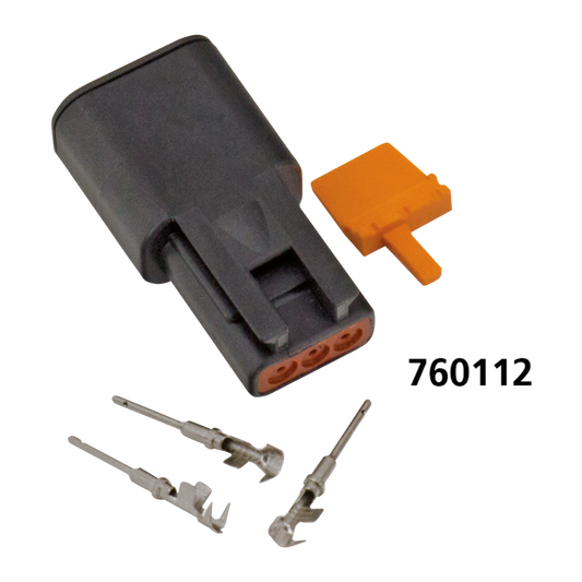 DTM 3-Pos Recept w/ Terminals & Wedge