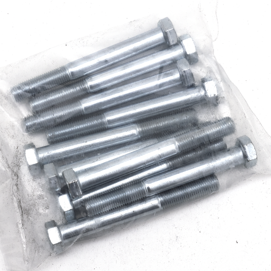 10pck hex bolt 3/8-24x3-1/4" UNF zinc