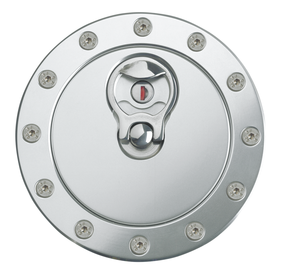 Aero 500 gas cap w/lock & 12 hole flange