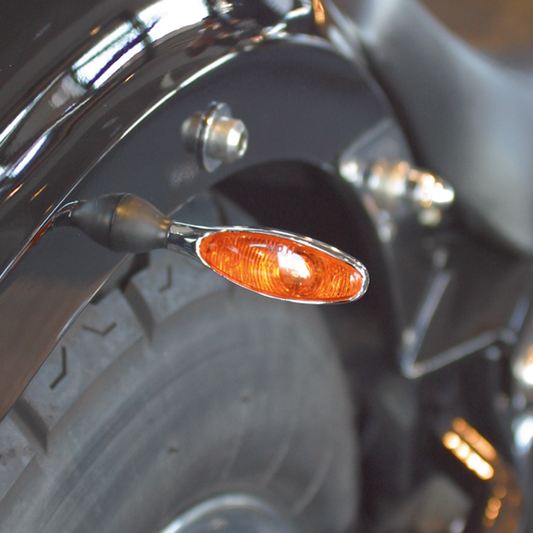 K'mann Micro LED yellow Turnsignal chrom