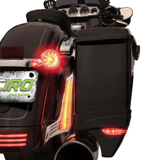 Saddlebag blk fillers w/lghts FLH/T14-UP