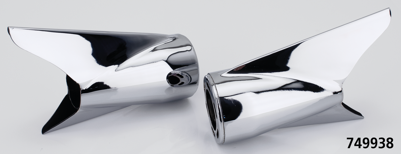 MCJ End Caps Royal 80 Fishtail Chrome