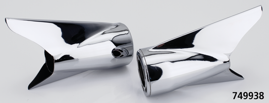 MCJ End Caps Royal 80 Fishtail Chrome