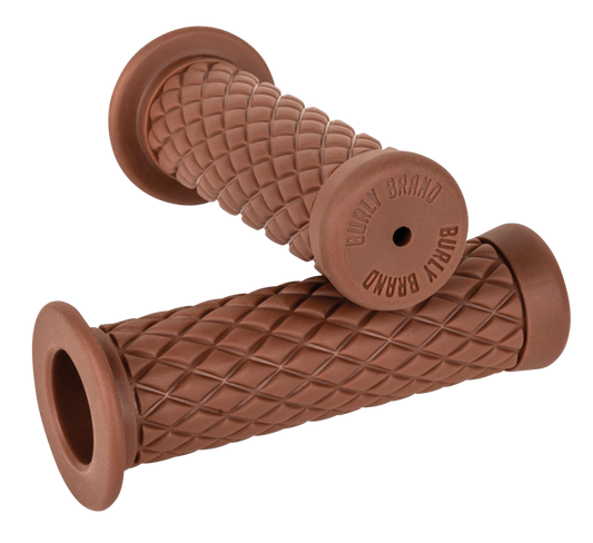 Burly Rubber Diamond Grips 22mm Brown