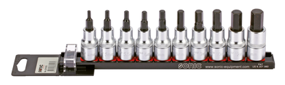 1/2" Socketbitset Hex metric 10Pc on rai
