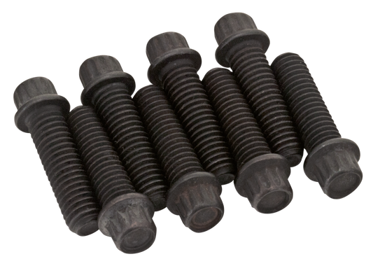 Black 12-Pnt screws 1/4-24 set/8