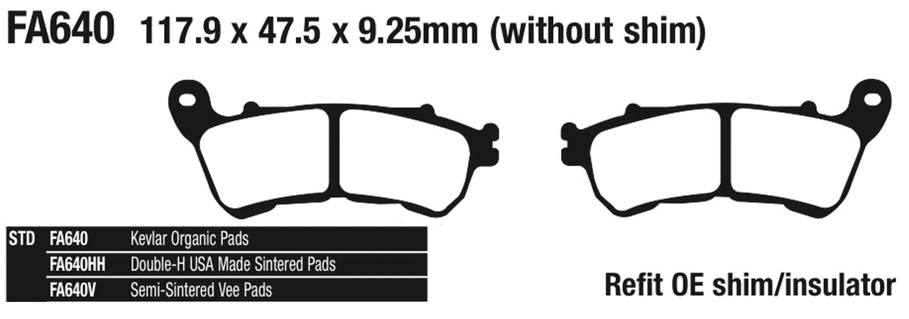 EBC organic front brake pads XL14-22