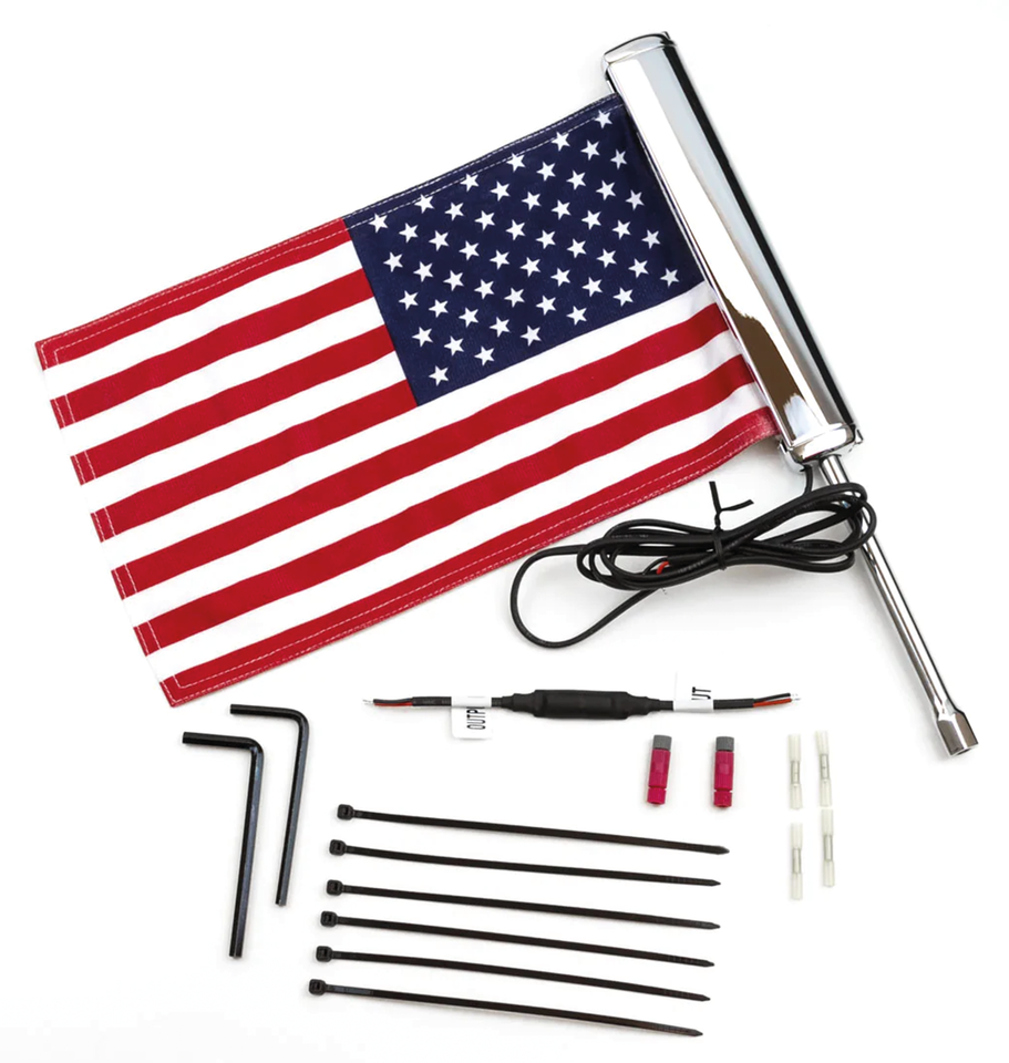 Lighted USA Flag Kit Chrome