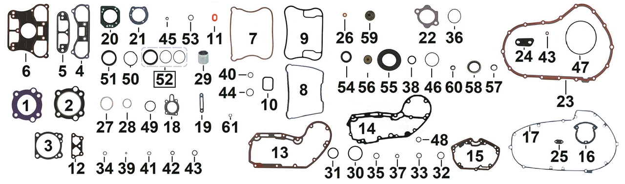 Pair rocker cover gaskets 1200XR08-13