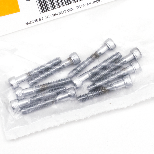 10pck Chrome allen screws 10-24x1-1/4