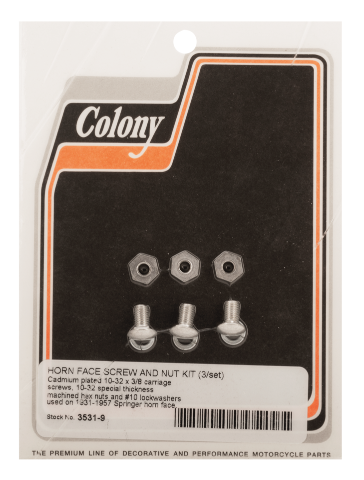 Horn face screw and nut kit White Plated
