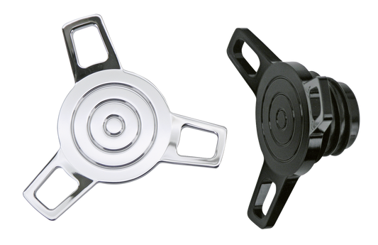 GZP Chrome cam style spinner cap vented