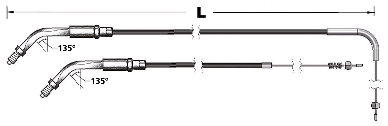 GZP Throttle cable BCC HSR86 LN=43"