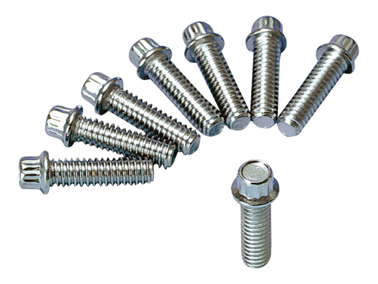 Chrome 12-Pnt screws 1/4-20x7/8", set/8