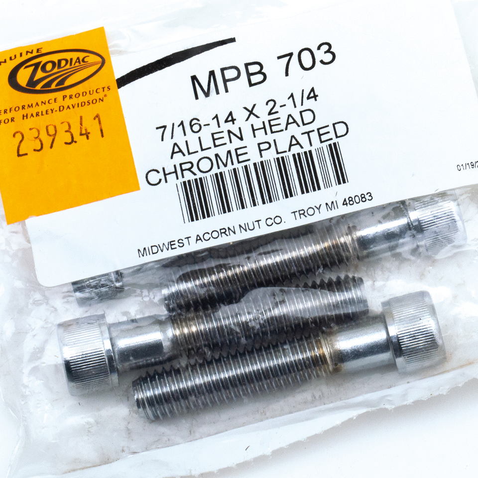 5pck Chr.Allen head screws 7/16-14x2.25"