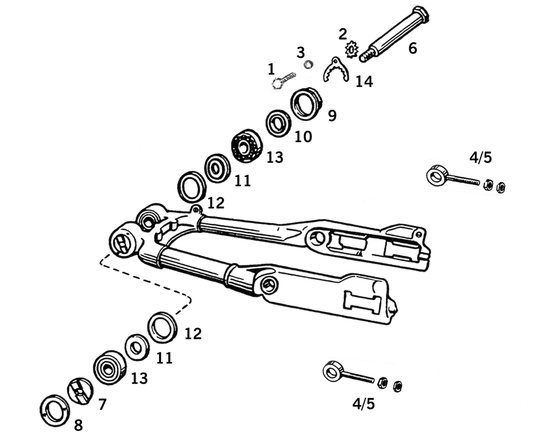 Bearing, swingarm XLl74-81