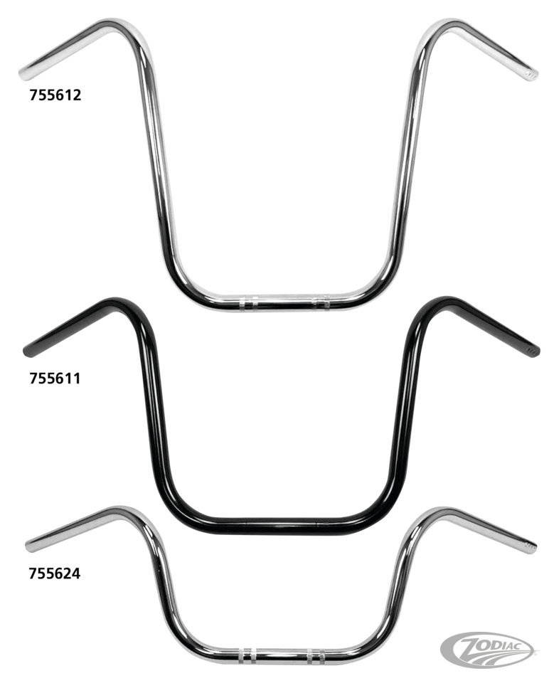 7/8" Handlebars Ape Hanger 9" CHR