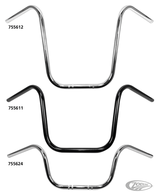 7/8" Handlebars Ape Hanger 9" CHR