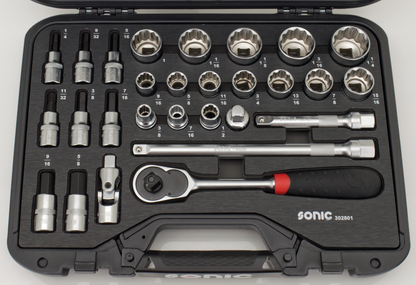 Sonic 28pc 1/2" drive socket set SAE
