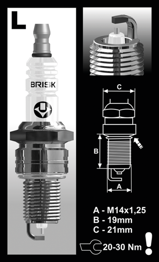 4Pck Brisk LR17YS Spark plug