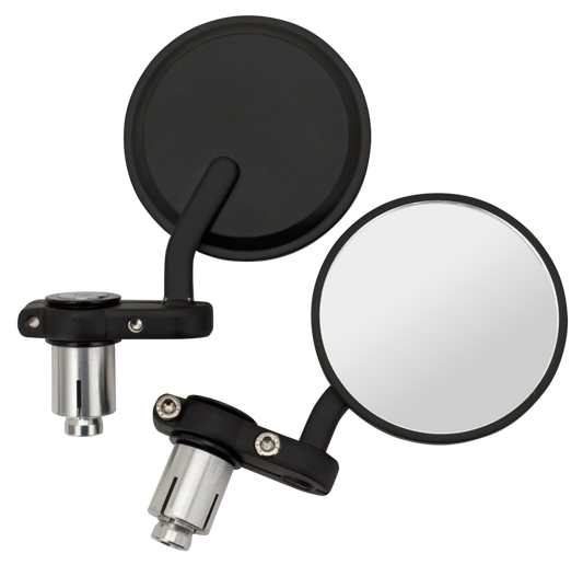 GZP Solo black 1" bar-end cafe mirrors
