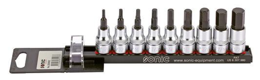 3/8" Socketbitset hex inch sizes 9PC on