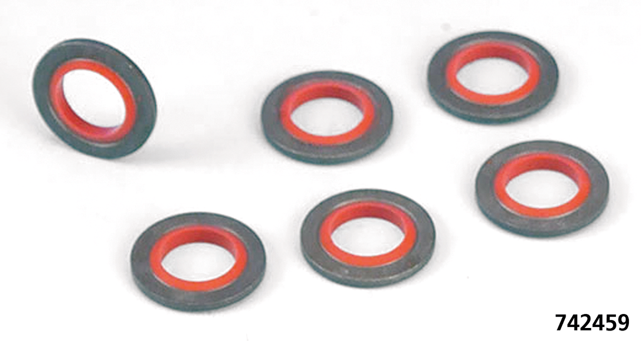 6pck Sealing washer Front FLT+FLHR 94-up